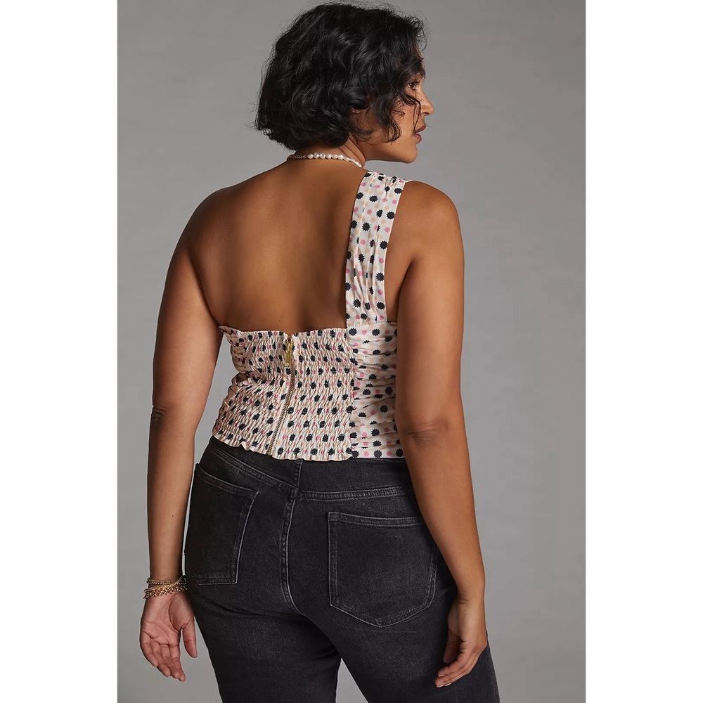 Maeve Anthropologie Maeve Bow-Tie One-Shoulder Tank Printed Plus Size 18W New - Picture 3 of 6